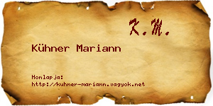 Kühner Mariann névjegykártya