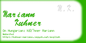 mariann kuhner business card